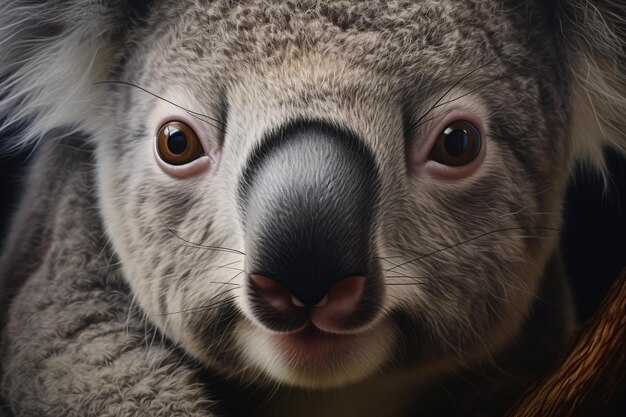 Koala baby on mother's back