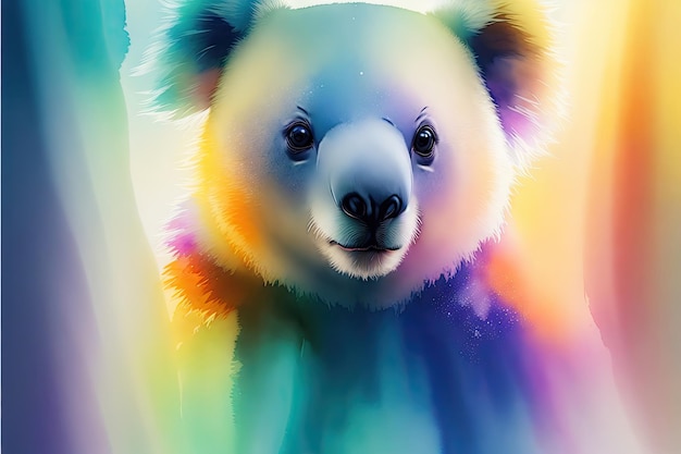 koala bear transparent watercolor abstract ai generative