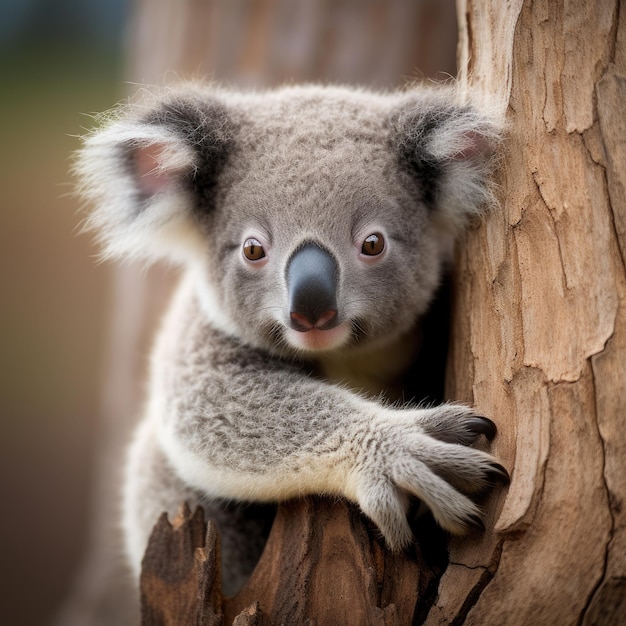 A koala bear in a tree