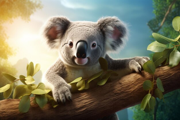 Koala en Australische vlag