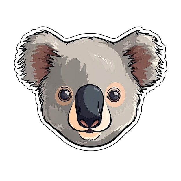 孤立した透明な背景にコアラの顔のステッカー PNG ロゴ生成 AI