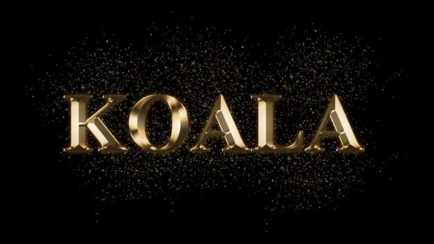 Photo koala gold text effect gold text with sparks gold plated text effect animal name