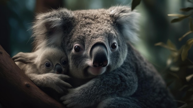 Koala illustratie van dichtbij