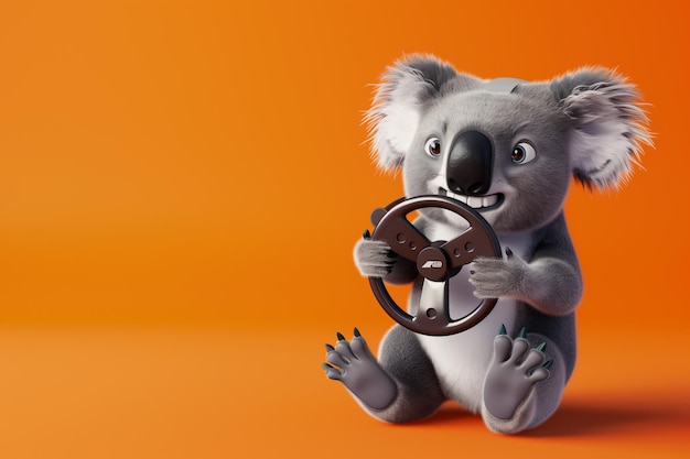 Koala met een stuurwielxA