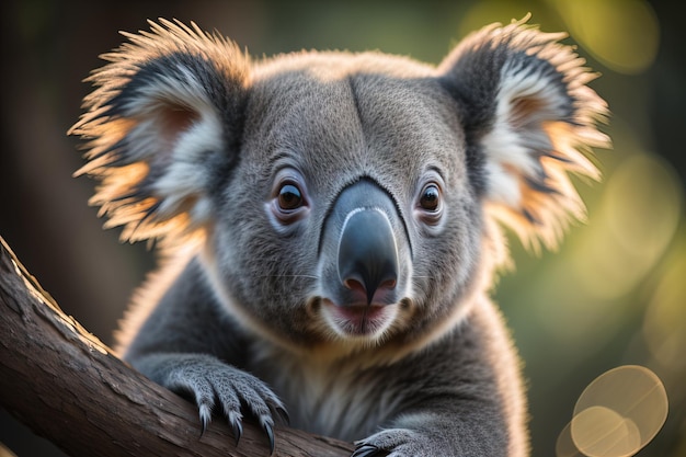 Koala in the natural environment Closeup ai generative