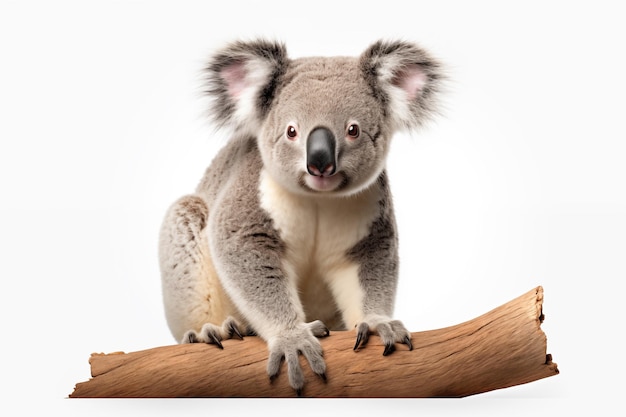 Koala over een geïsoleerde witte achtergrond Dier