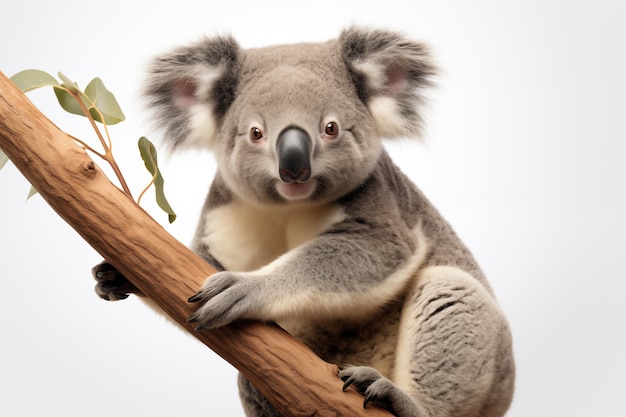 Koala over een geïsoleerde witte achtergrond Dier