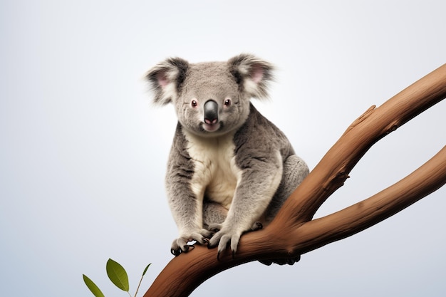 Koala over een geïsoleerde witte achtergrond Dier