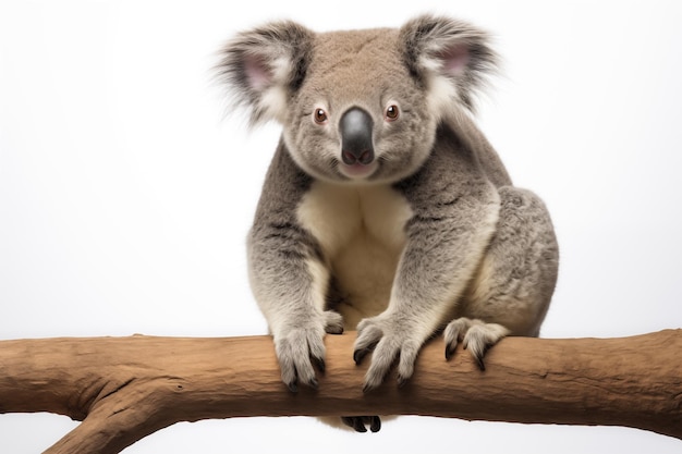 Koala over een geïsoleerde witte achtergrond Dier