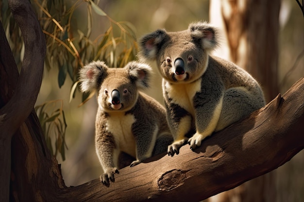 Koala's in het bos van Australië