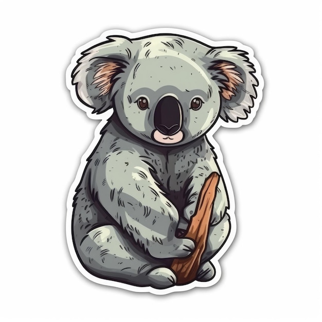 Koala sticker geïsoleerd ai gegenereerd