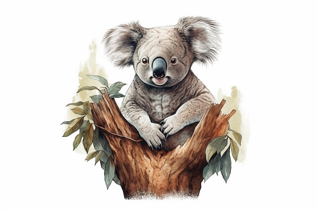 Koala on a tree branch.