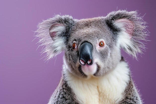 Photo a koala with its mouth open and looking at the camera