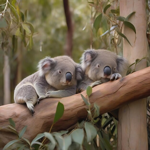 Photo koalas taking a nap ai