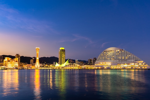 Kobe port tower sunset