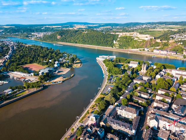 Koblenz city skyline in Germany