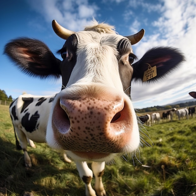 Koe snuiven het portret van het cameragezicht