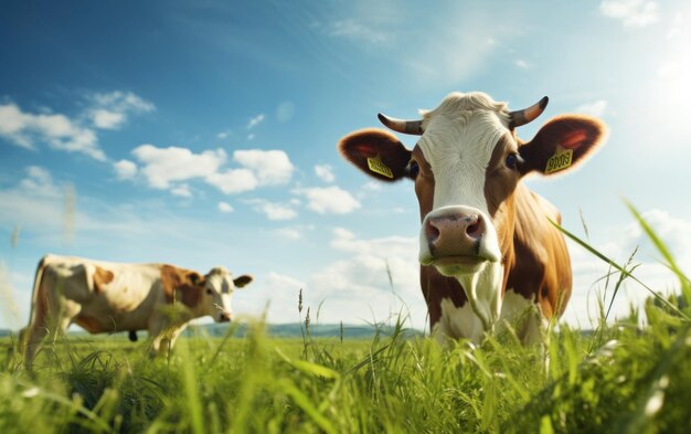 Koeien genieten van groene weiden