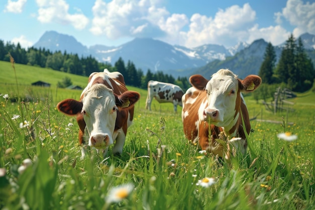 Koeien op een groen veld