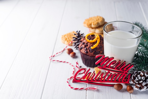 Koekje met melk en Kerstmis boom