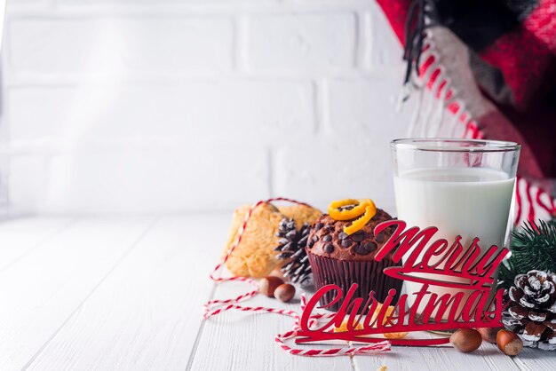 Koekje met melk en Kerstmis boom