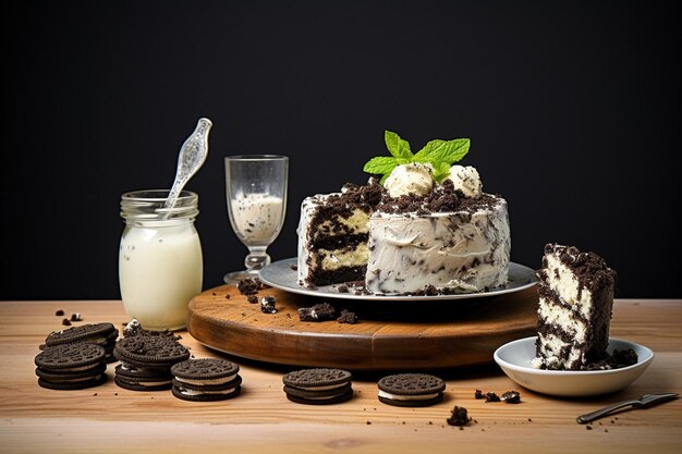 Foto koekjes en roomkaas taart