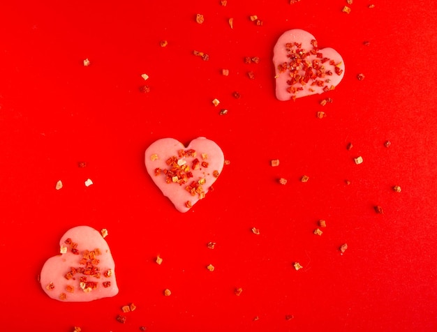 Koekjes hartvormig voor Valentijnsdag