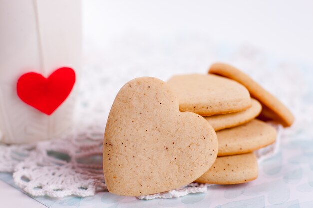 Foto koekjes in de vorm van een hart