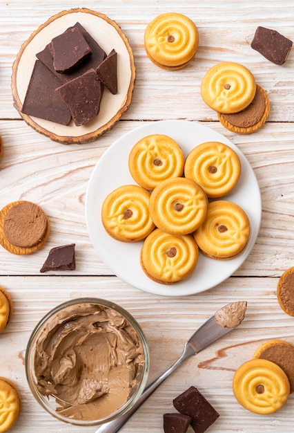 koekjes met chocoladeroom