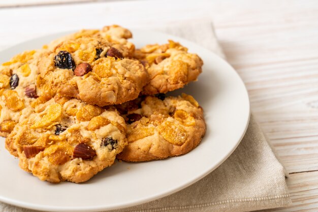 koekjes met cornflake rozijn en amandelen