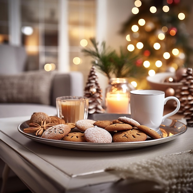 koekjes op een stijlvol dienblad