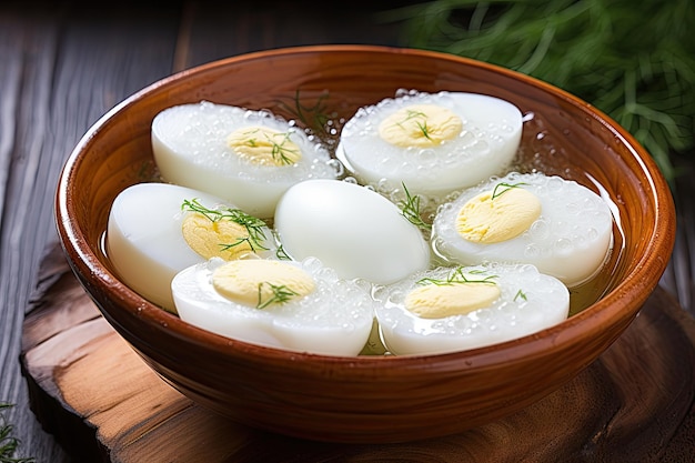 Koel netgekookte hardgekookte eieren door ze onder te dompelen in een kom gevuld met koud water en ijs