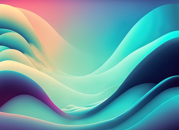 Koele gradiëntkleuren vermengen zich soepel om kalmerende abstracte golven te creëren achtergrond