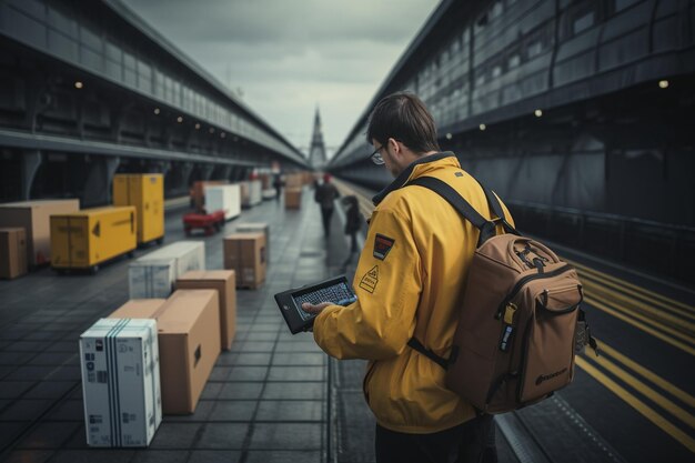 Foto koerierswerkzaamheden in de logistiek