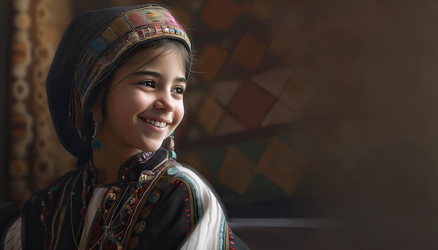 Koeweitse meisjesillustratie door generatieve AI