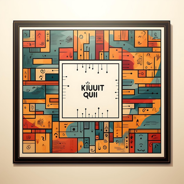 Koeweitse Souq Rug Markt Geïnspireerd Ontwerp Labyrint Patroon Re Brokaat Motieven Decoratieve Kunst Frame