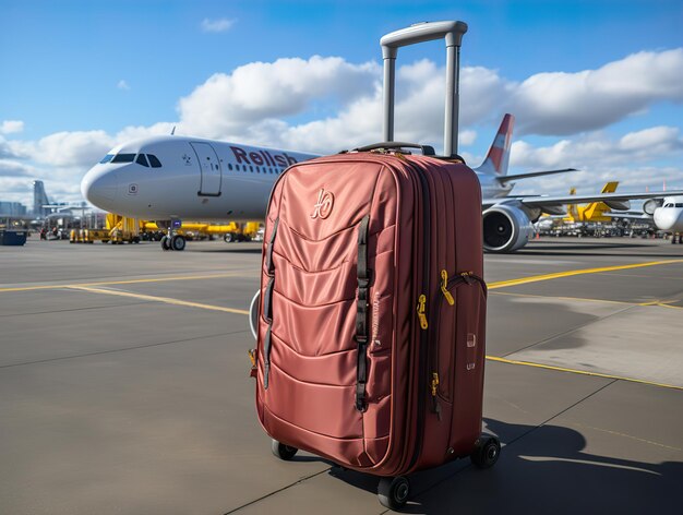 Koffer op de luchthaven terminal Generatieve AI