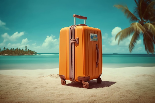 Kofferbagage voor reizen in de zomer en vakantiefotografie