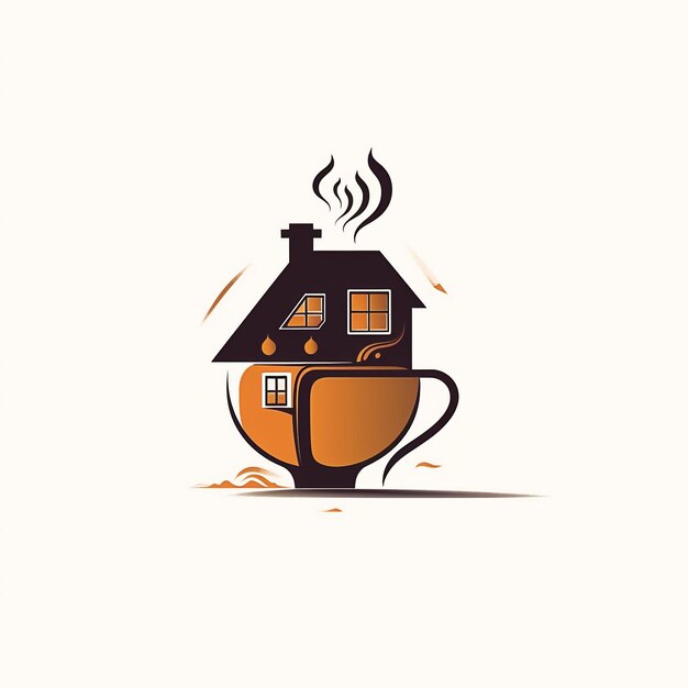 Koffie bij huis logo generatieve ai