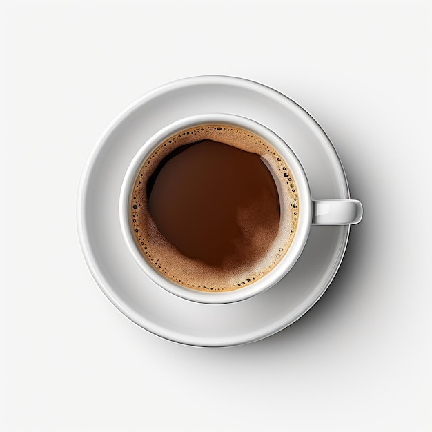 Foto koffie cup top view hyper realistisch fotorealistisch