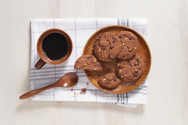 Koffie en chocoladekoekjes