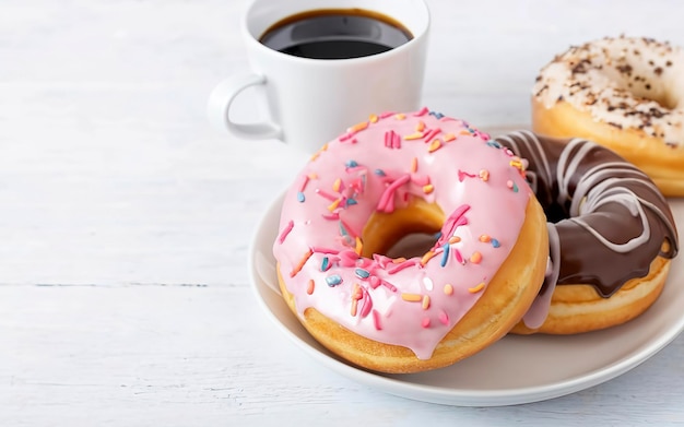 Koffie en donuts.