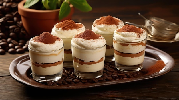 Koffie gebak tiramisu voedsel