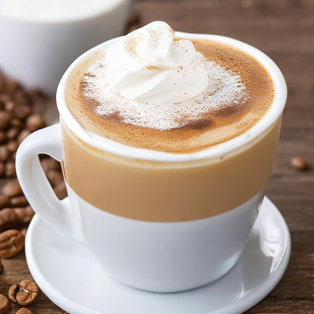 Koffie latte met slagroom