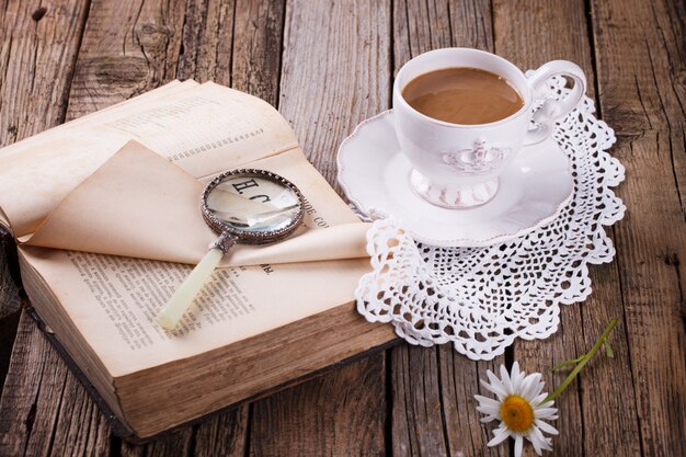 Koffie met melk, ontbijt in de ochtend