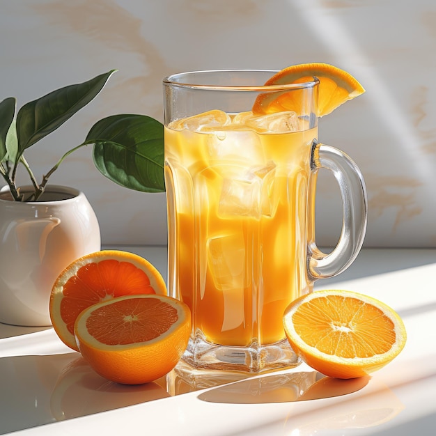 Koffie met sinaasappelsap in een glazen mok Cocktail bumble capuorange tyr raff Generatieve AI