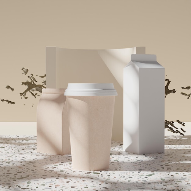 Koffie mock-up scene