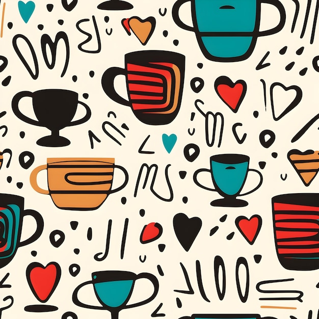 Foto koffie naadloos patroon