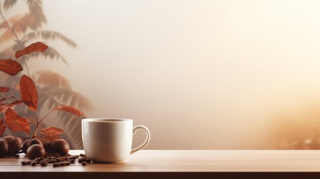 Koffie op houten tafel