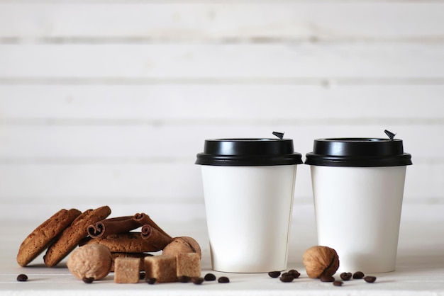 Koffie papieren beker bonen